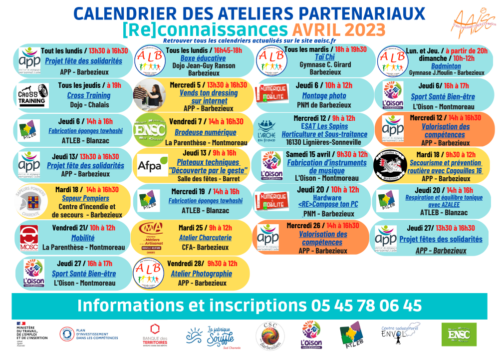 Ateliers Avril 2023