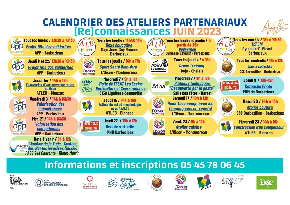Ateliers Juin 2023