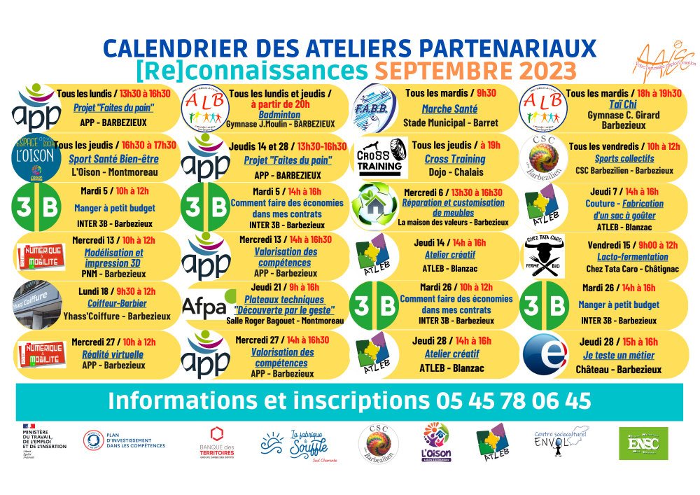 Ateliers Septembre 2023