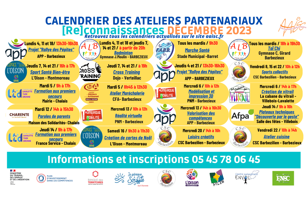 Ateliers décembre 2023