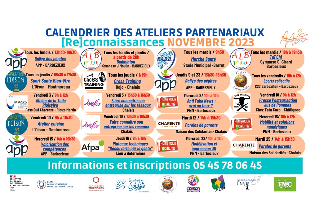 Ateliers novembre 2023