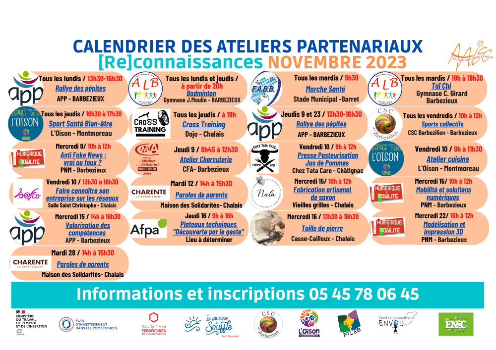 Ateliers novembre 2023