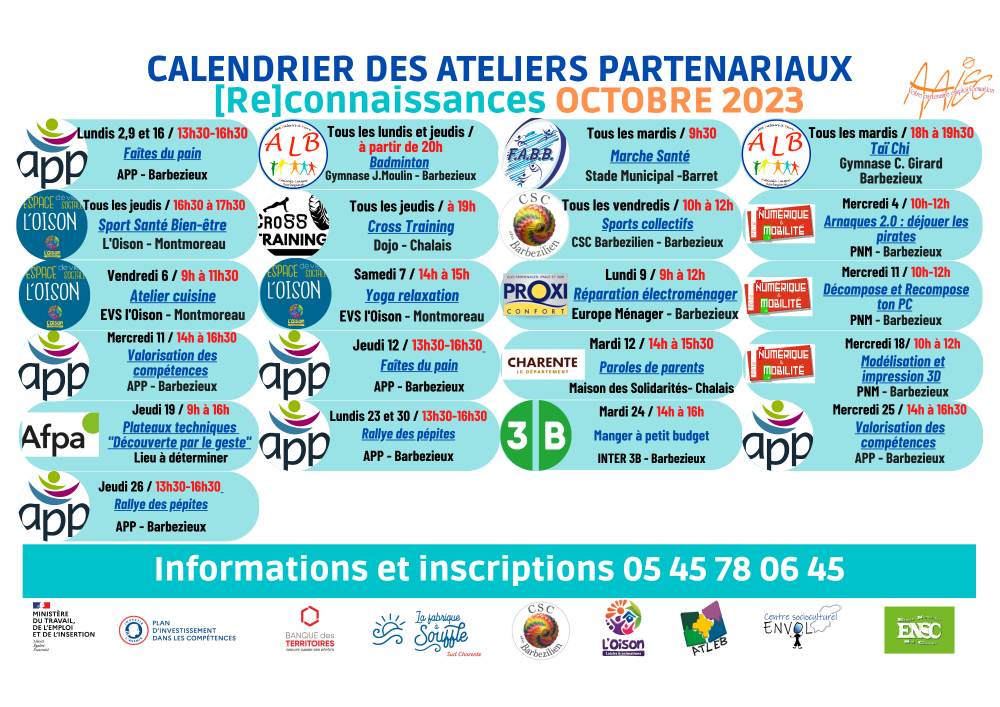 Ateliers octobre 2023