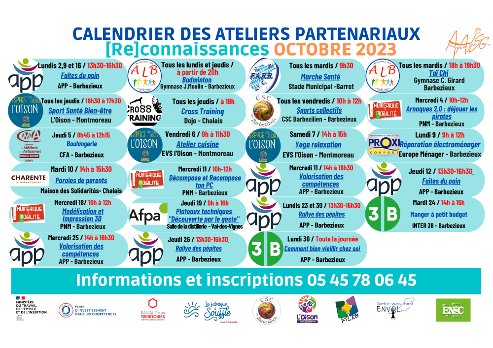 Ateliers octobre 2023